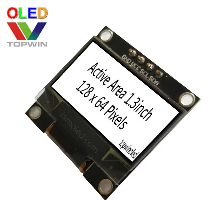 1.3' 1.3inch 1.3 inch 128x64 pixels blue colour oled display module 4pin IIC interface TW28640130A sh1106 with pcb board