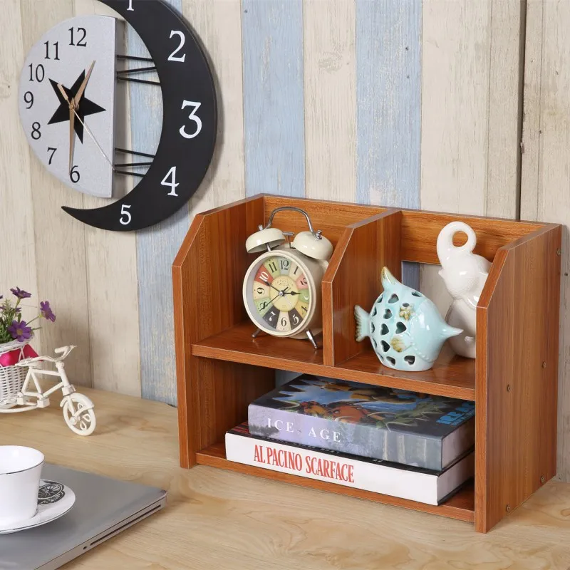 
Brief Design Portable Mini Wooden Bookshelf on the Desk 