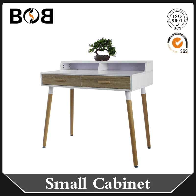 dining table set italian Irish style MDF panel type sideboard small cabinet with two drawers and beech wood legs