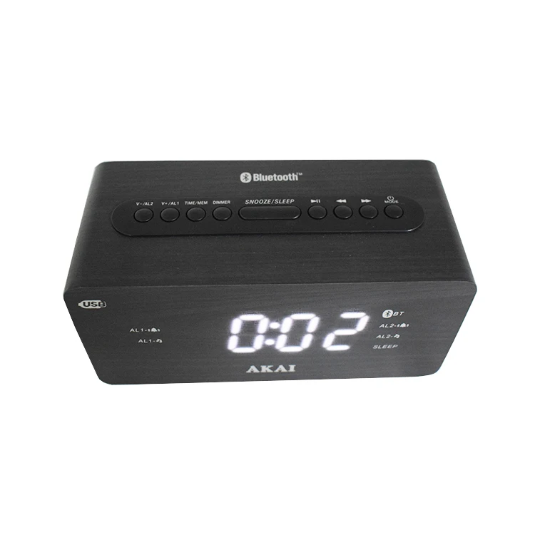 Mini portable multi functions alarm clock radio with AUX speaker sleep timer Blue tooth fm am radio