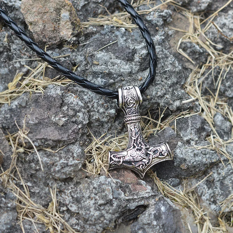 Мужское скандинавский ожерелье с кулоном Молот Тора в скандинавском стиле