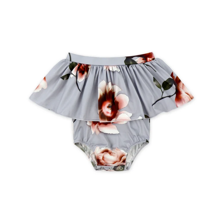 Оптовая продажа, детская одежда без рукавов с цветочным узором, весенняя одежда с цветочным принтом, спортивный костюм для малышей, комбинезон для девочек и мальчиков