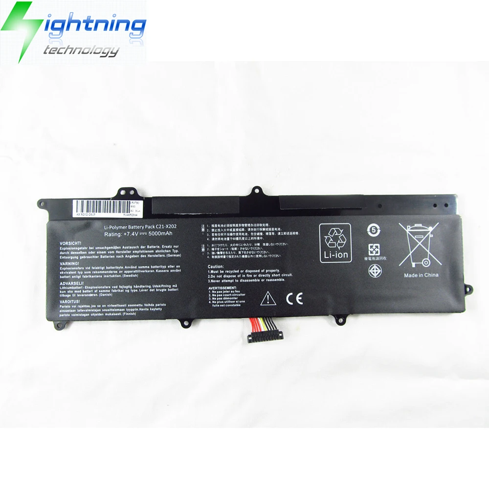 OEM Genuine C21-X202 Original Laptop Battery for Asus VivoBook X201 X201E X202 X202E S200 S200E 5136mAh Notebook Battery