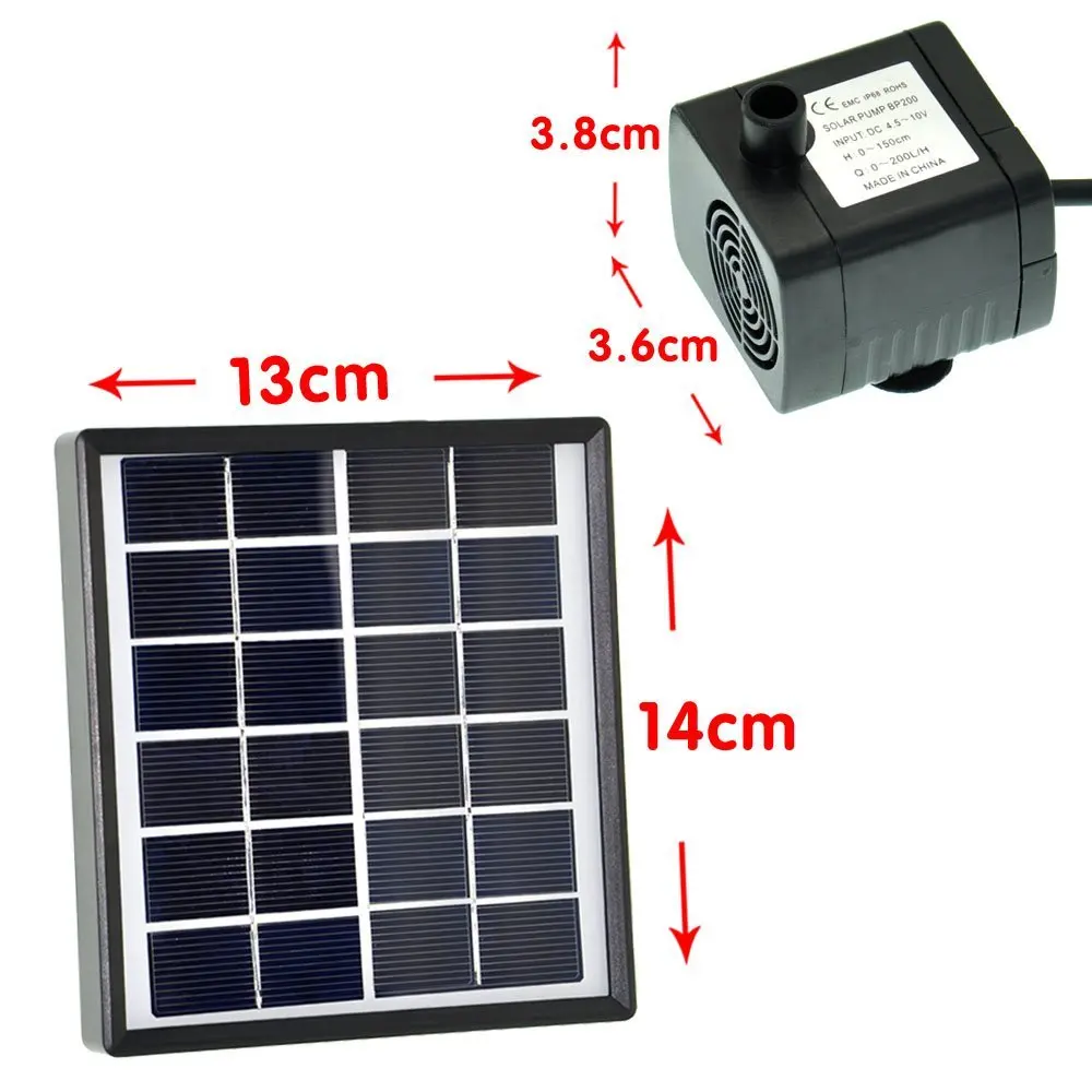 
Outdoor Solar Fountain Pump Waterfall for Pool Garden Pond Bird Bath Decorative Submersible Kit Water Pump 