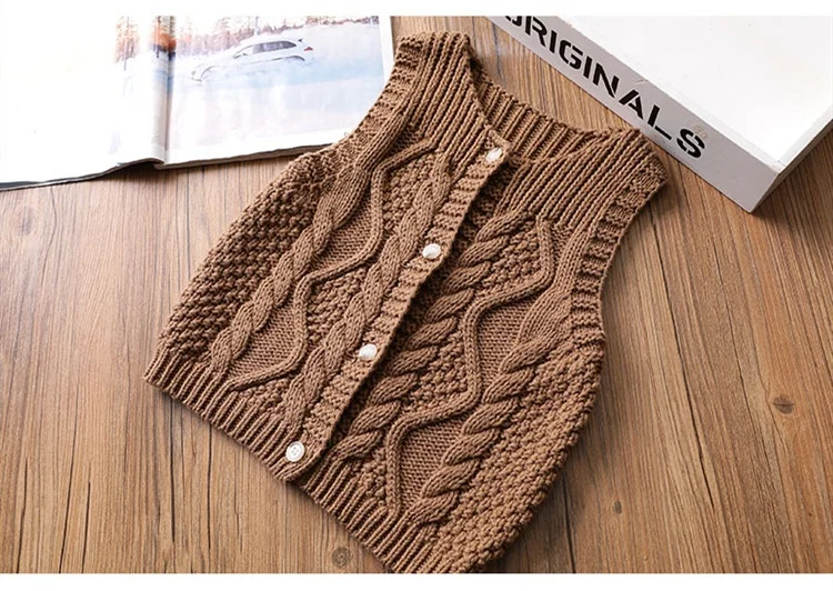 
Baby Round Neck Pullover Kids Vest Cotton Knit For Kids Winter Vest 