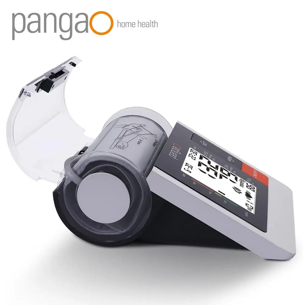 pangao huge size fashional blue home use arm type automatic blood pressure monitor with huge screen display