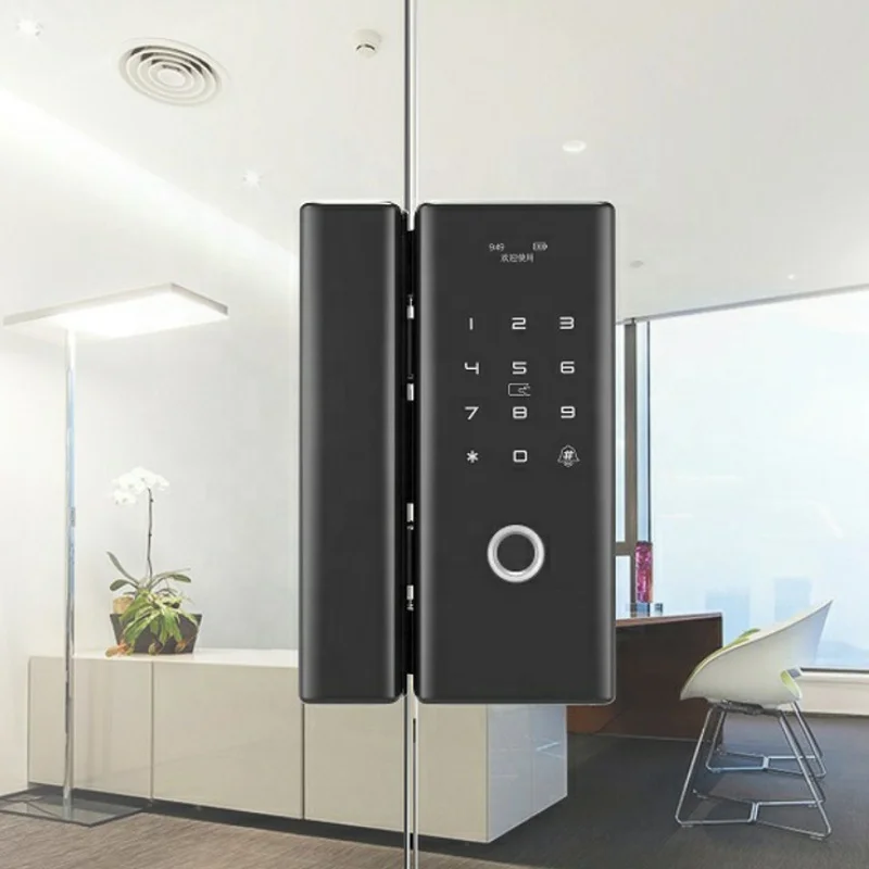 
No drilling Wireless WiFi Tuya App safety finger print door locks for sliding glass doors 