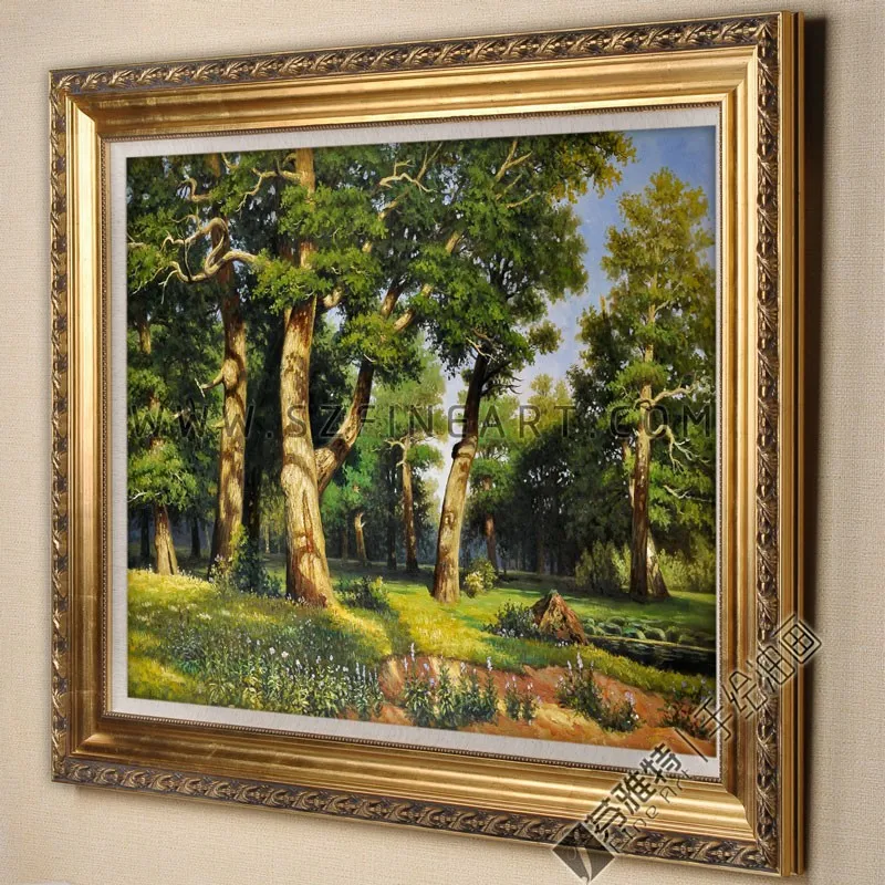 Oak Wood, 100% Handmade Landscape Oil Painting Canvas Reproduction of Ivan Ivanovich Shishkin