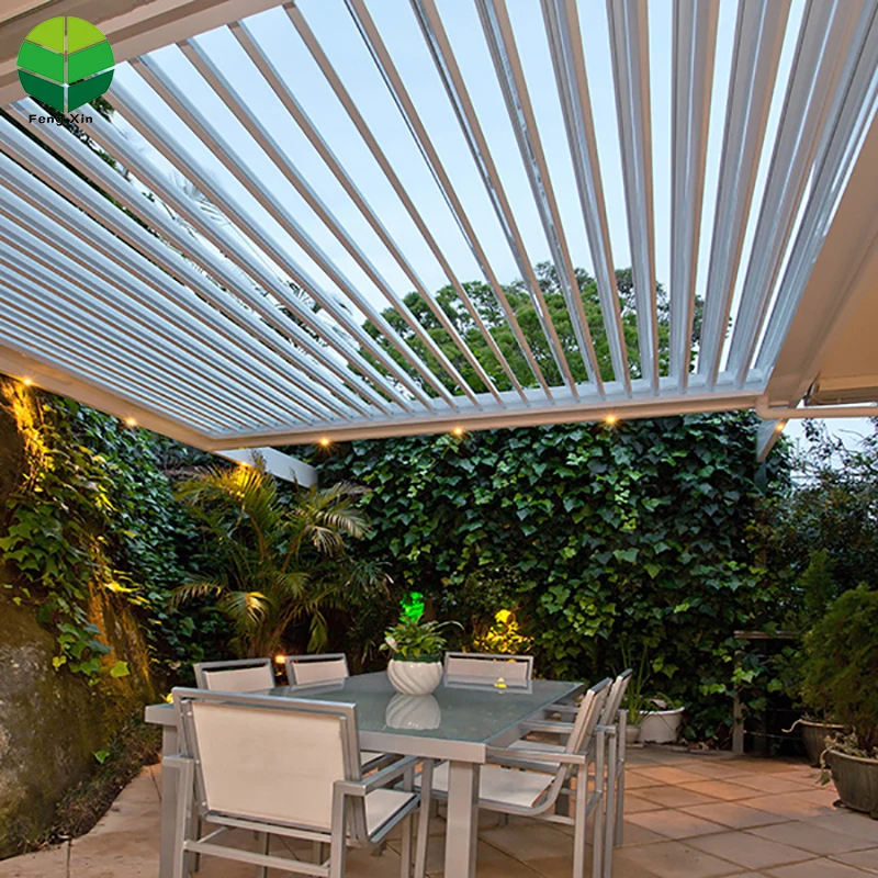 Custom Remote Control Retractable Full Cassette Motorized Awning for Outdoor Metal Aluminum Pergola Garden Decorations No Wood