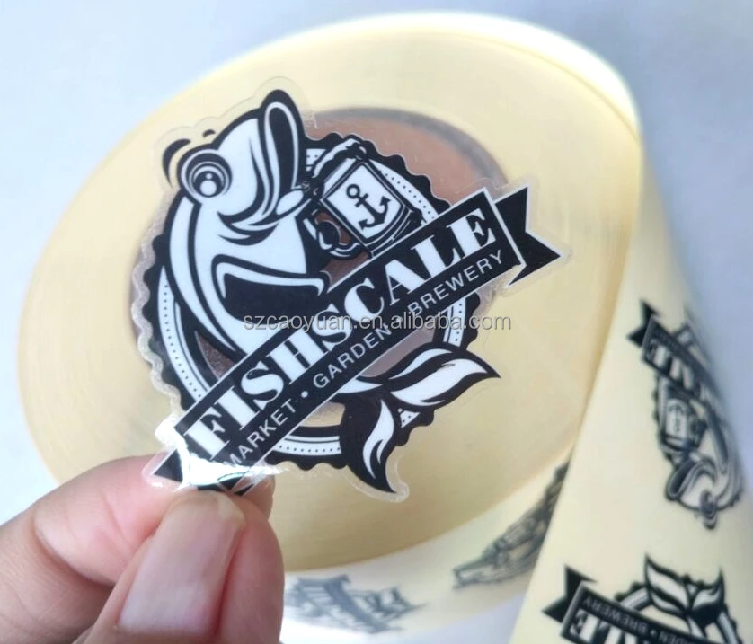 Custom On Roll  Waterproof Clear Transparent Self Adhesive Sticker