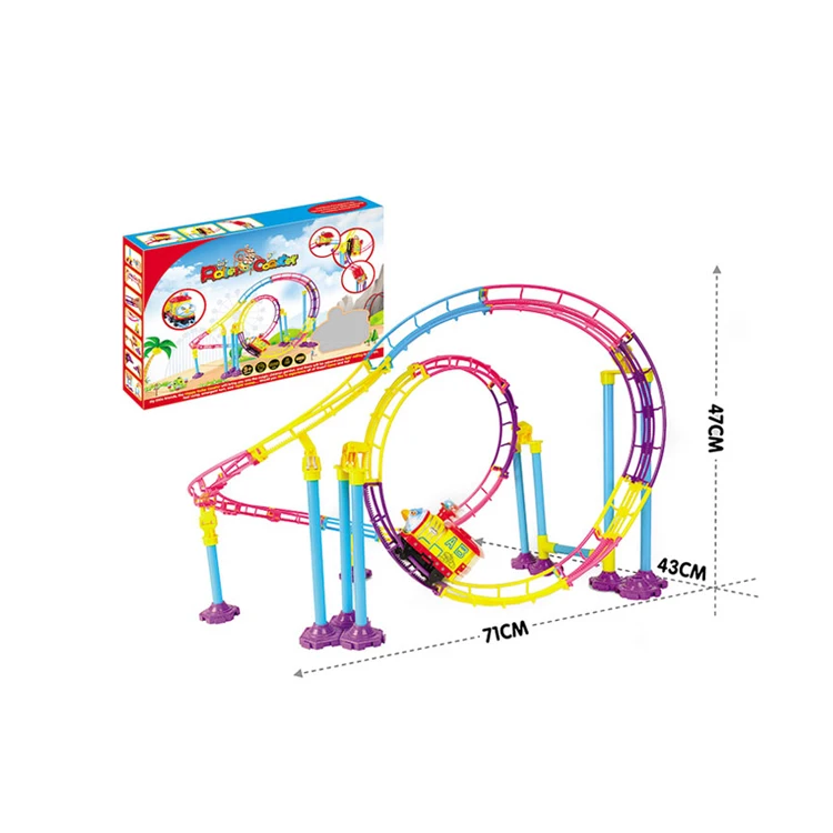 Пластиковая игрушка американские горки для детей функция B/O с подсветкой
