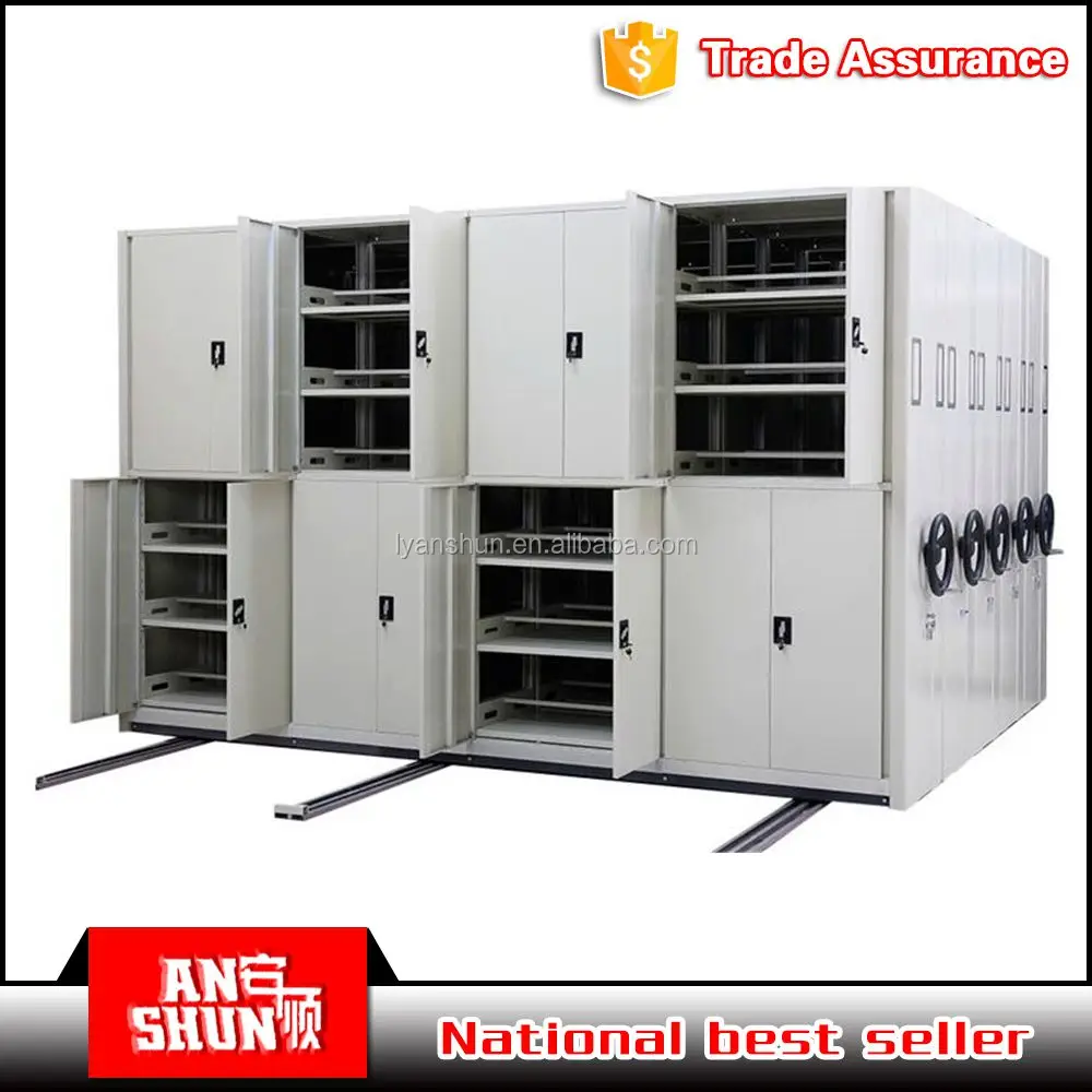 sliding library shelves Metal Compactor shelf cupboards  metal high density mobile shelving system for office steel cabinet