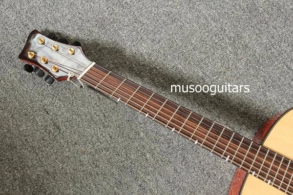 Musoo brand acoustic guitar with fanned frets by handcraft with bag