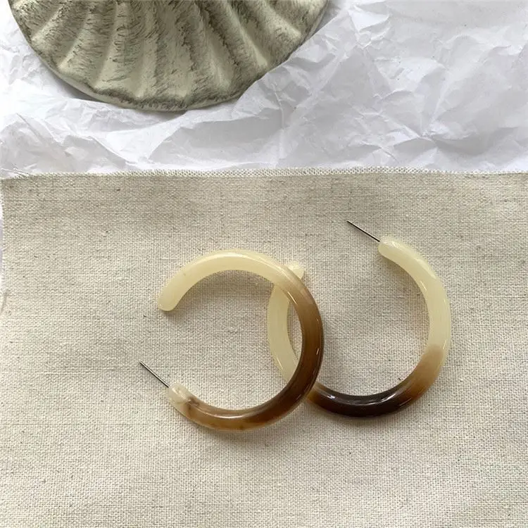 
Fashion New Fashion Acetate Geometric Hoop Earrings Jewelry Tortoise Shell Stud Earring For Women 