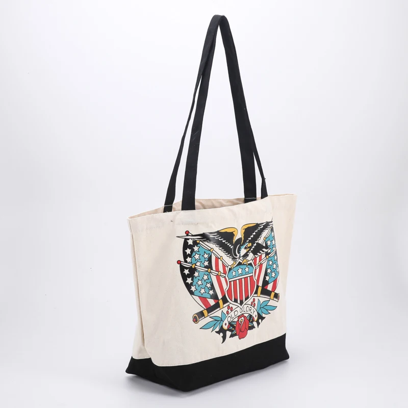 2017 blank canvas tote shoulder bag and canvas bag casual