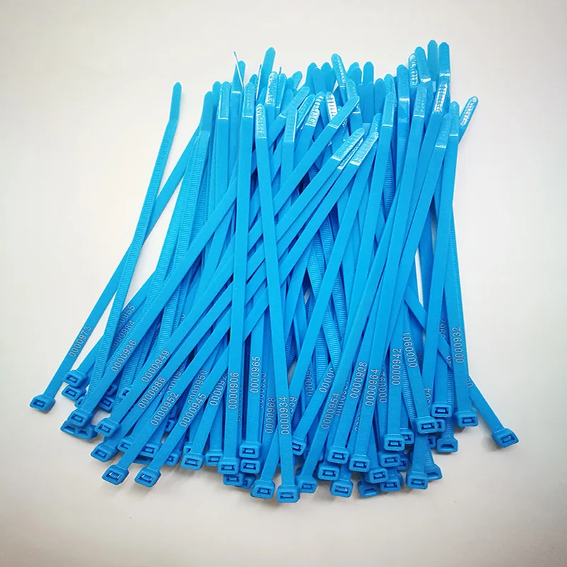 
Blue Red Nylon Numbered Zip Ties With Custom Logo 