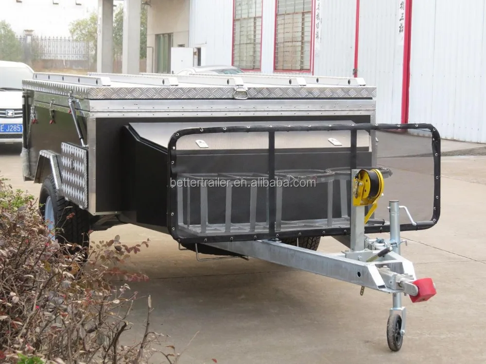 automatically open three room box tent trailer