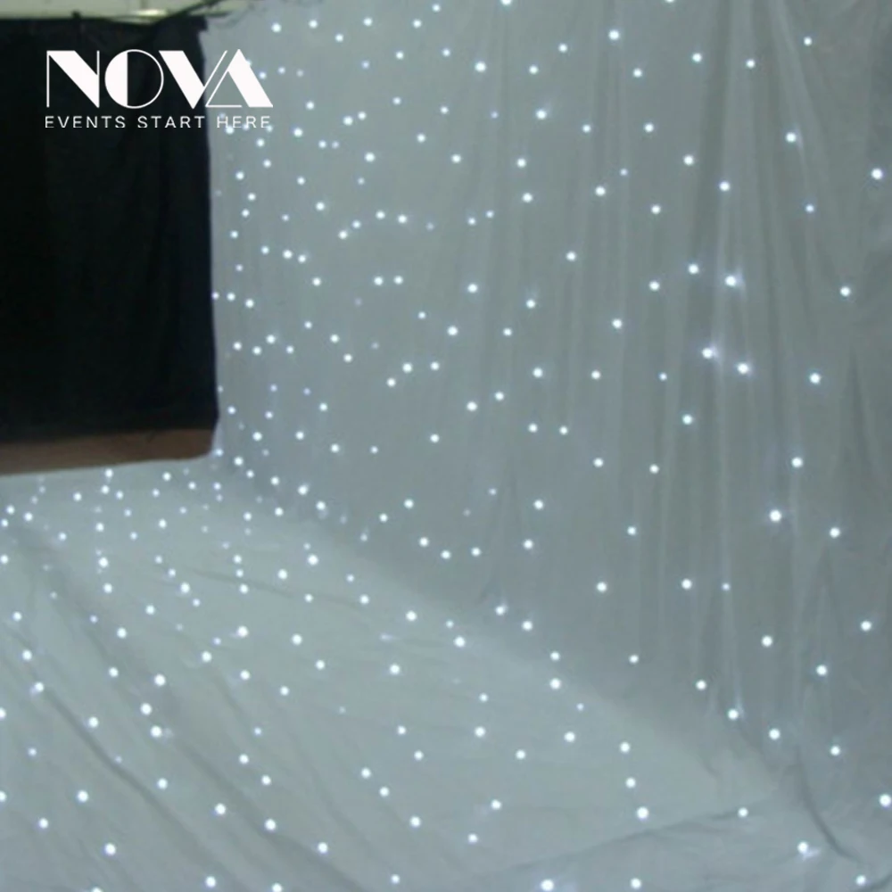 White LED Curtain vlvet drape for wedding events tent room decoration