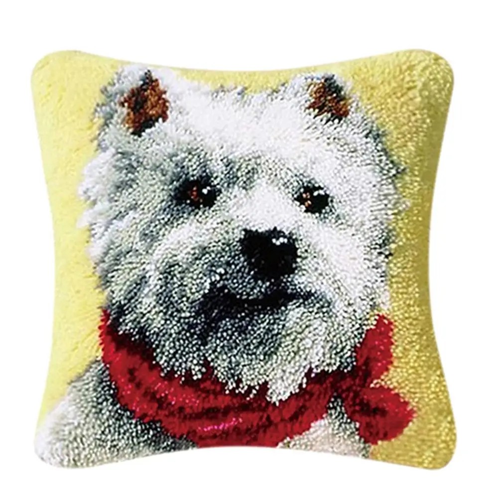 
Animal / Flower Latch Hook Rug Kits Pillow Case Making Package Latch Hook for Kids Beginners Handicraft Lovers 