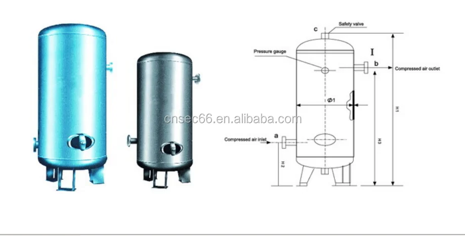 Резервуар для хранения приемника сжатого воздуха компрессора