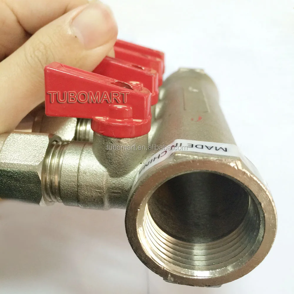 TUBOMART OEM factory manufacture plumbing brass distributor brass manifolds valves for pex pipe fittings hot water tool