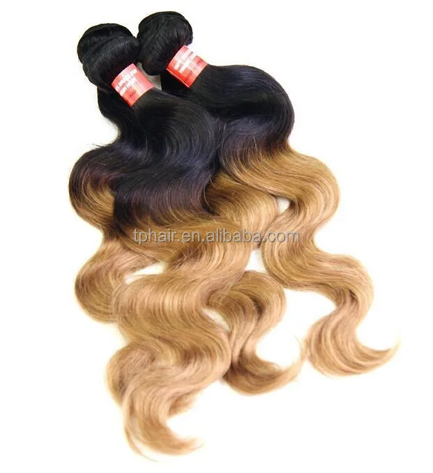 
Wholesale price factory Ombre human hair extension virgin brazilian hair Body Wave 1b27# 10