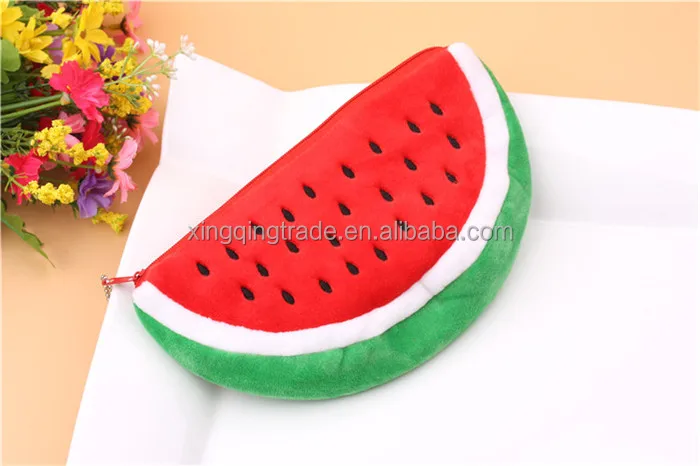 Newest Practical Big Volume Watermelon Fruit Kids Pen Pencil Bag Case Gift Cosmetics Purse Wallet Holder Pouch School Supplies