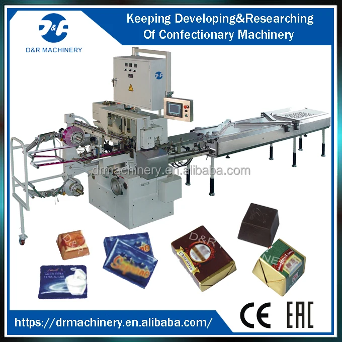 Автоматическое закуски упаковочная машина цена для конфет, 3.4kw шоколадное обертывание машина