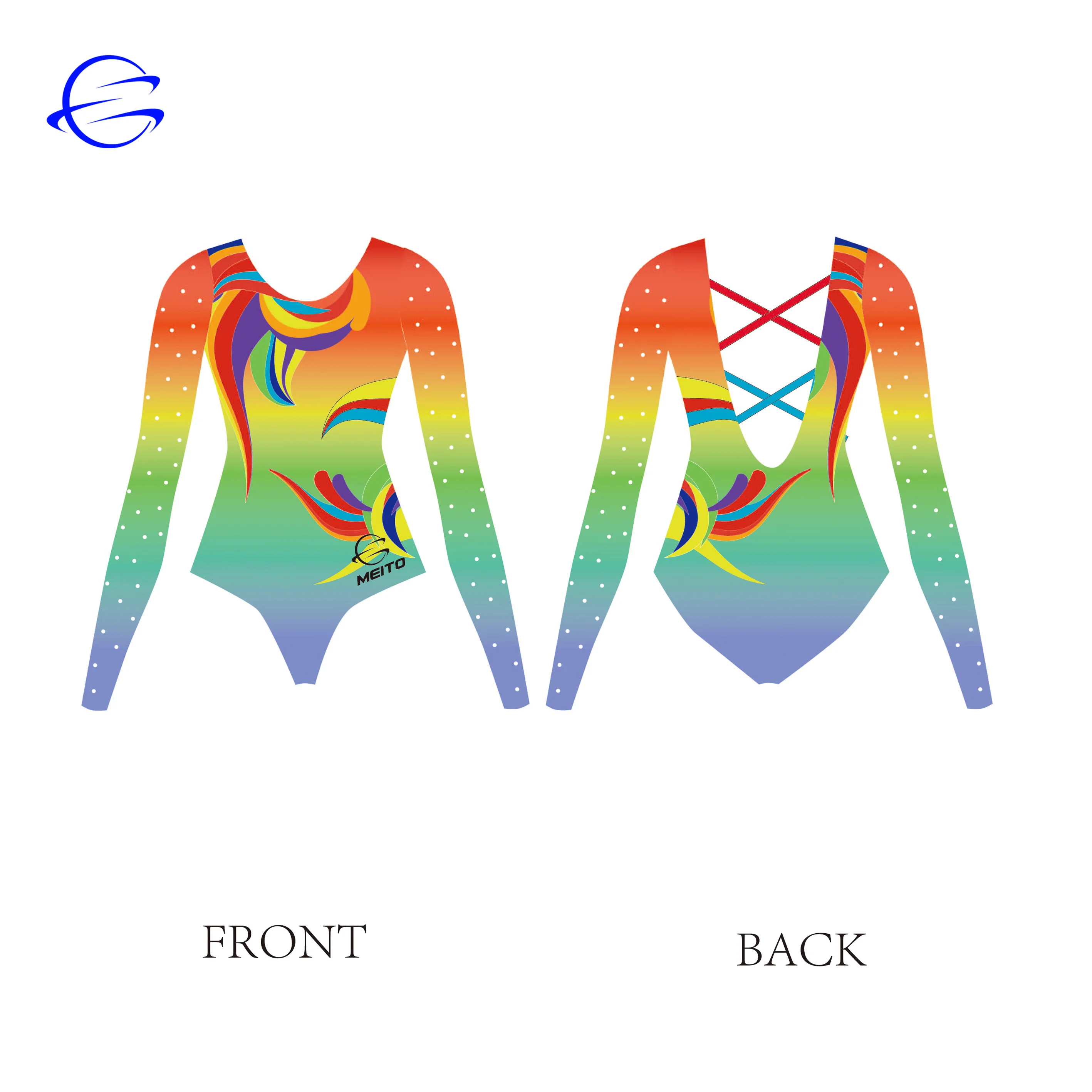 Custom Your Own Design Breathable Custom Long sleeves Digital Sublimation Spandex Fabric  Women Gymnastic Leotard