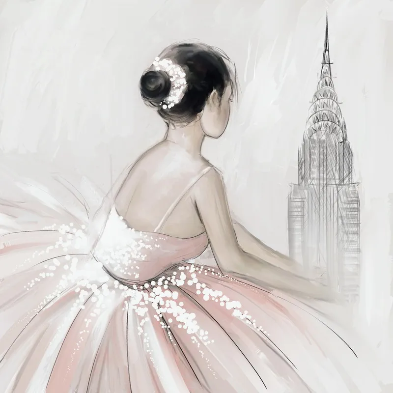 Wholesale Beautiful Lady Figure Art Painting Ballet Dancing Girl Canvas Oil Painting