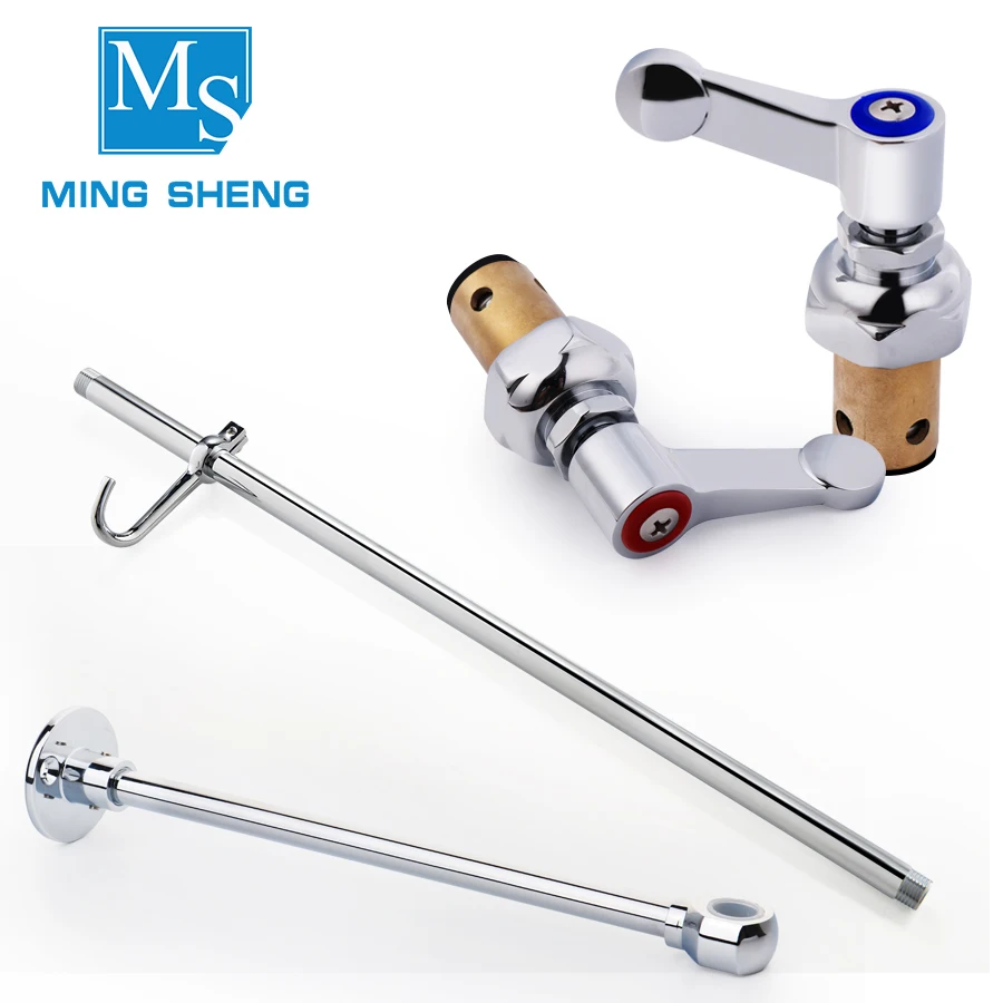 Wall-mounted Kitchen Pre Rinse Sink Mixer Taps  with Long Flexible Spring Hose