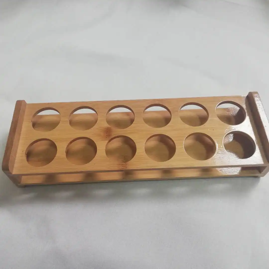 Bamboo High End Store Used Bar Serving Wisky Beer Glass Cup Holder Tray Customized Design