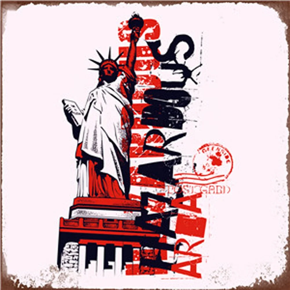 Preciser Rectangular Retro Graffiti And Street Art Printing Metal Poster