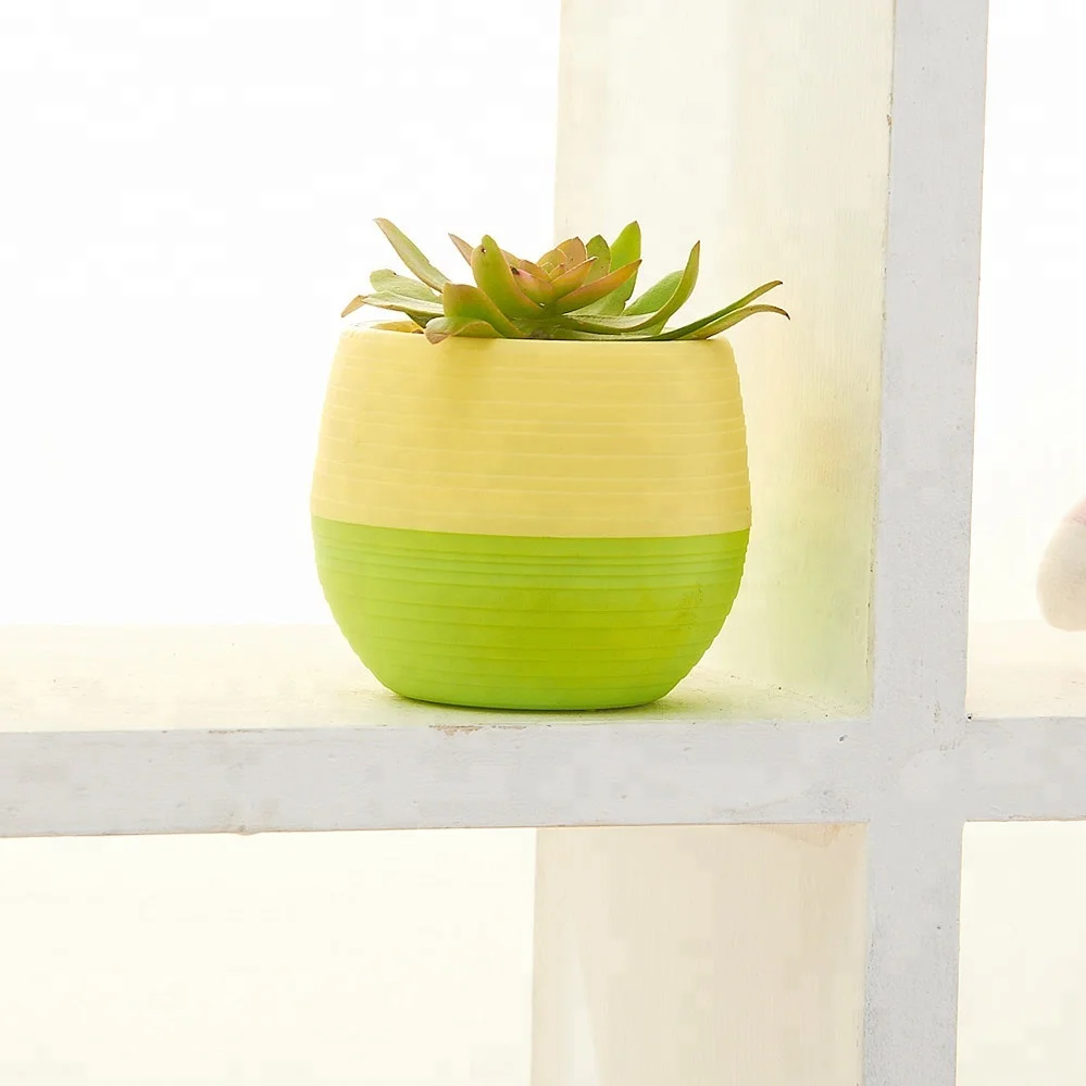 Mini Round Plastic Plant Flower Pot for Garden Home Office Decor