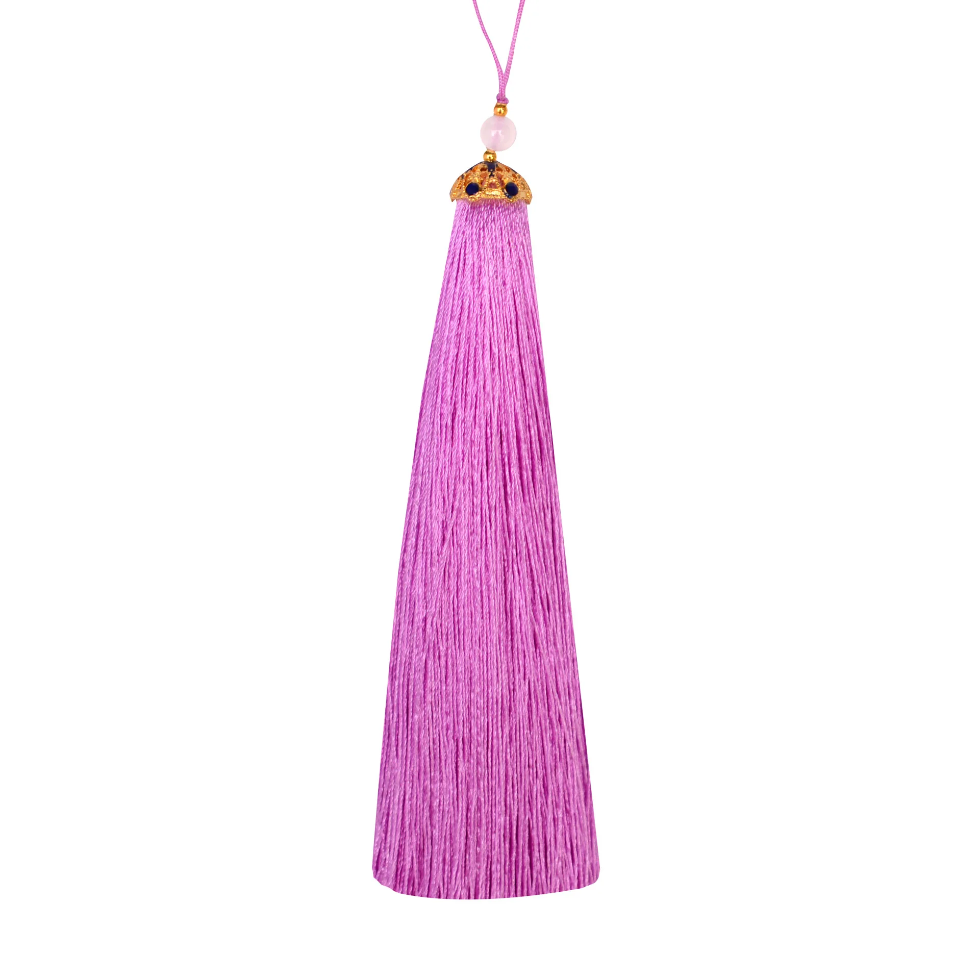 LONGJIE Tassel supplier hand-woven 140mm Nylon Tassel used for decorative clothing leather bags hang tassel curtain hanging Tass