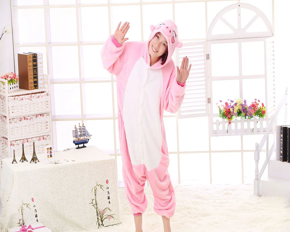 M/L promotional customized pink plush pig animated cartoon jumpsuits/one-pieces/teddies/bodysuit