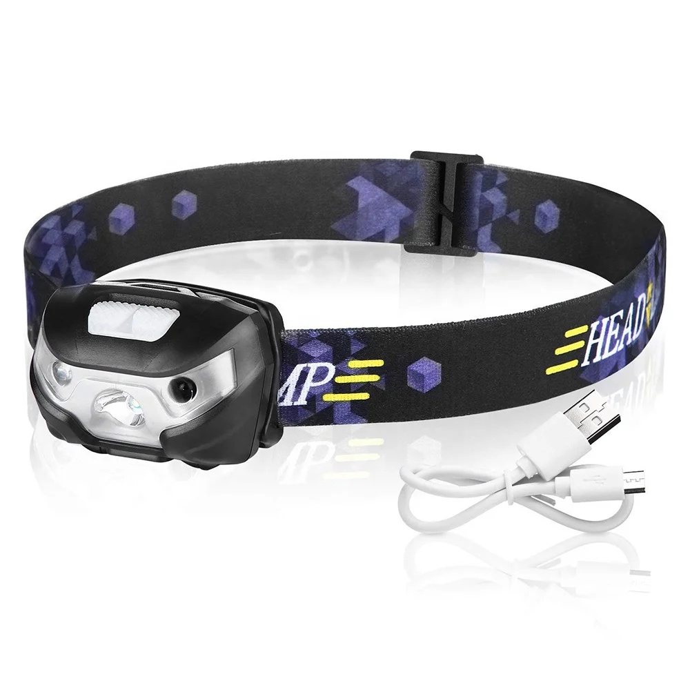 USB Rechargeable Headlamp Flashlight - 160 Lumen,  Super Bright White Led Light, Easy to Use, Headlight for Camping & Running