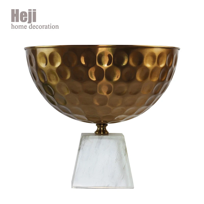 Roman Style Hand Crafted Glod Coffee Cup Shape Marble iron Concrete Flower Pot