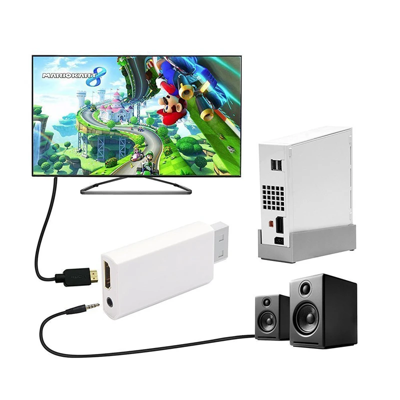 Конвертер Wii в HDMI поддержка Full HD 720P 1080P 3 5 мм аудио Wii2HDMI адаптер для HDTV