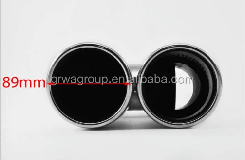 Inlet 60mm outlet 89mm Dual Exhaust tips Quad tailpipe trims for Audi A4 A5 A6 A7 A8 S4 S5 S6 S7 S8