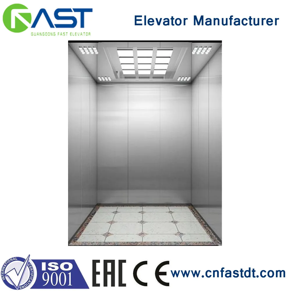
Cheap Price 6 persons 450kg small passenger Elevator with all hairline stainless steel 