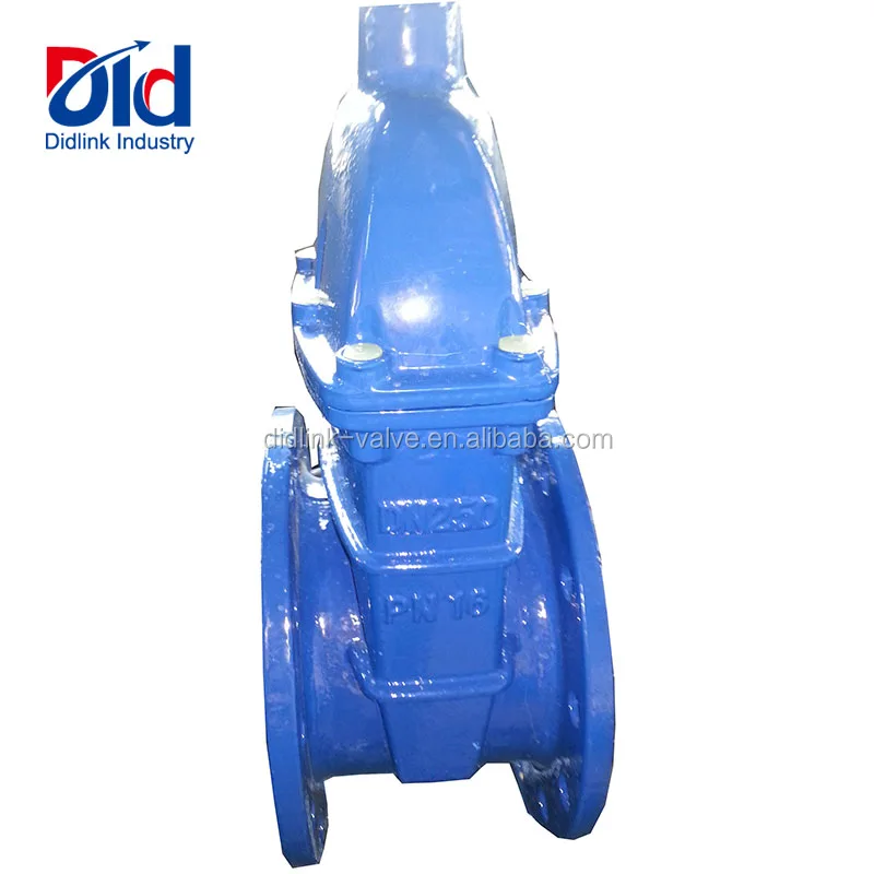 Cast Iron DIN PN16 Resilient Seated Manual Operated Through Water Oil With Handwheel Gate Valve