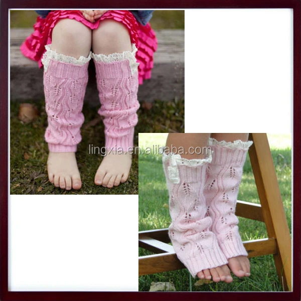 
Knitted Button Crochet Lace Boot Cuff Socks Kids Knit Leg Warmers, Baby Girls Crochet Knitted Kids Boot Cuffs 