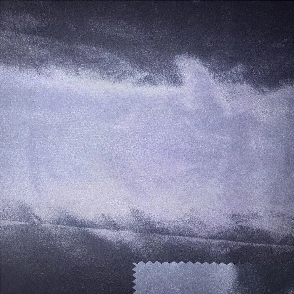 Semi Recycled fabric with certification and hanger /50D*30D+20DSP 100%Polyester soft and shiny fabric for garments