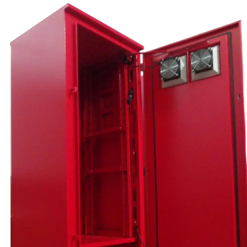 25U 19 inch telecom cabinet metal electrical waterproof enclosure with battery compartment and fans SK-301