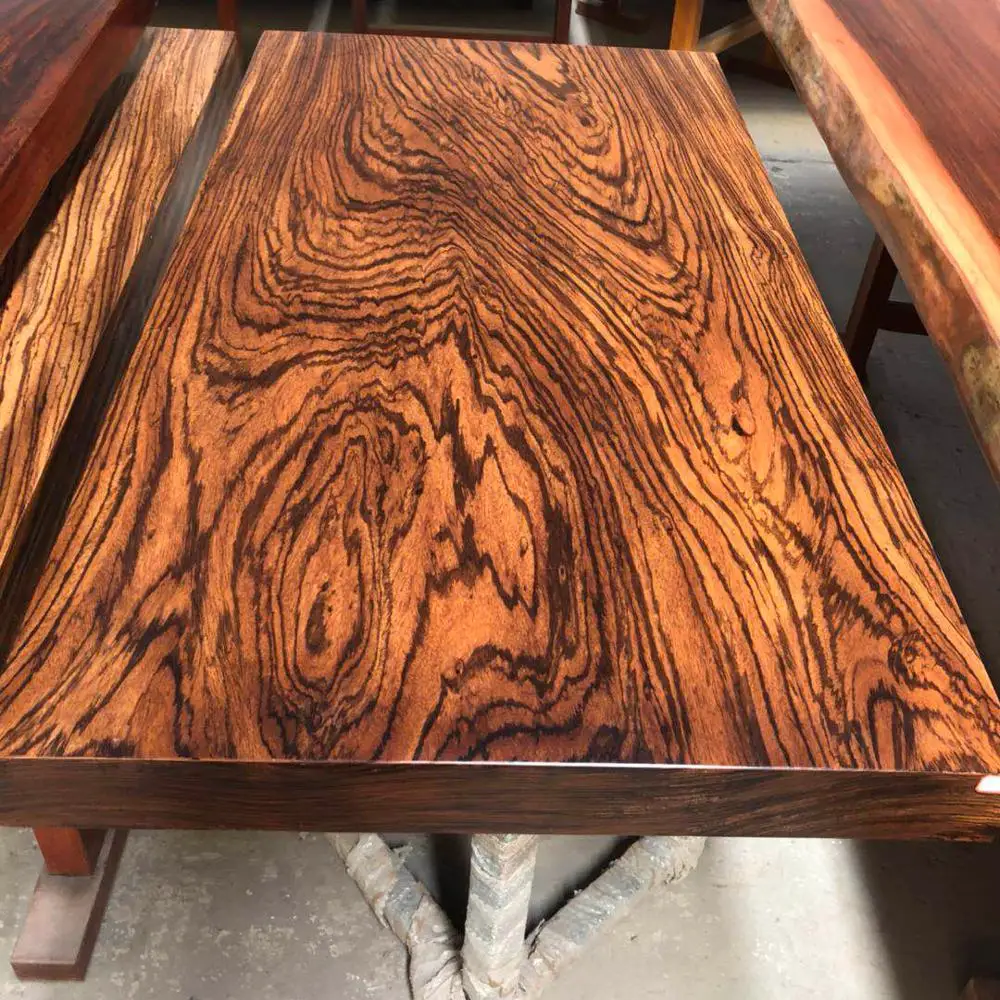 Factory Wholesale African Zebra Wood Slab Solid Wood Dining Table Top Dining Room Furniture And Bar Counter Top Custom Order