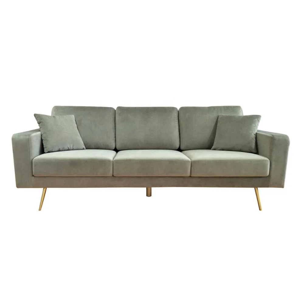 Modern Hotel Upholstery Velvet Sofa Luxury Living Room Furniture home Sofa Three seats Chesterfield Sofa