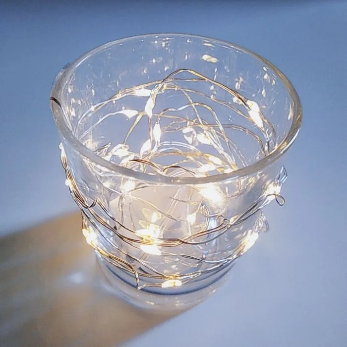 CR2032 кнопочный батарейный медный провод светодиодная сказочная гирлянда