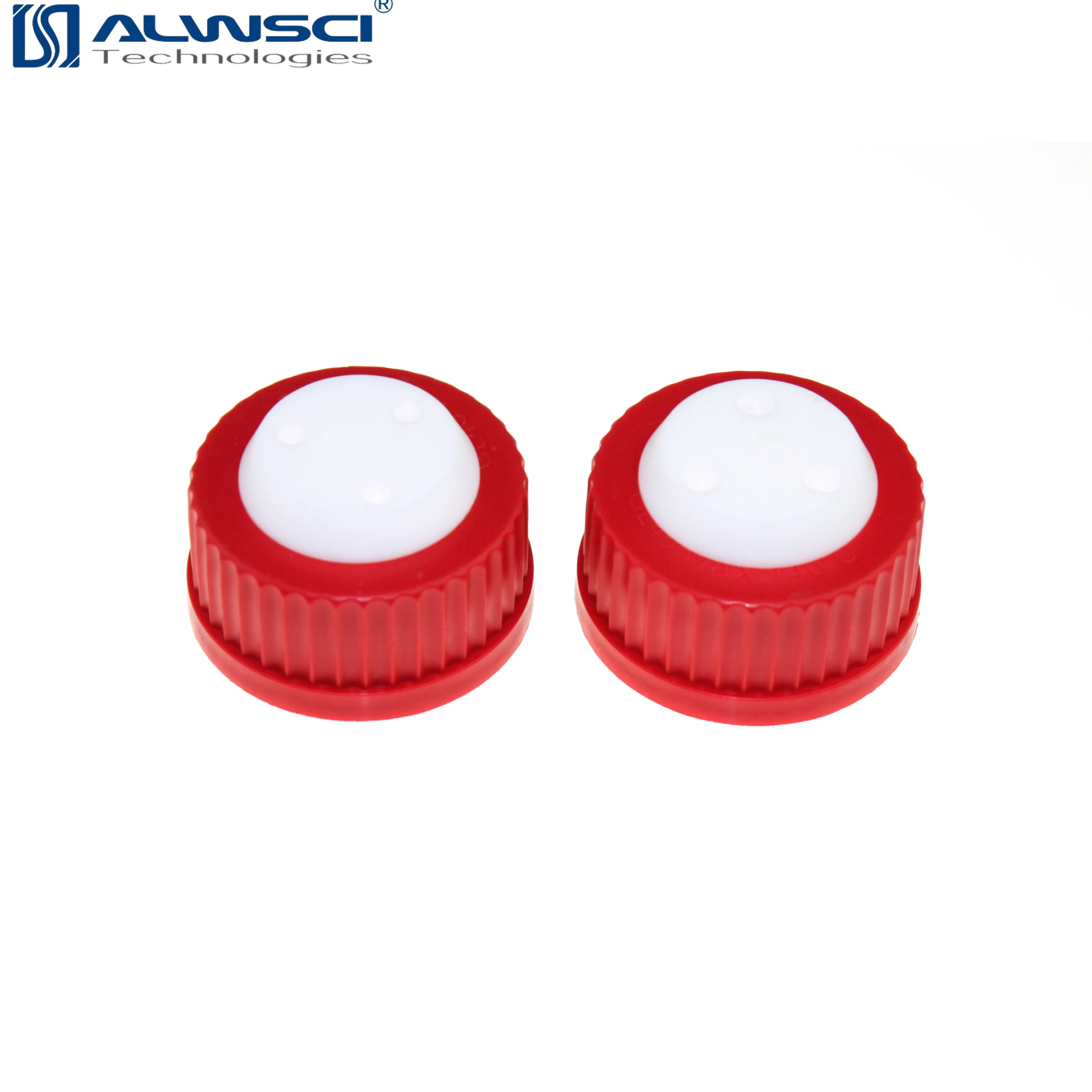 ALWSCI GL45 Safety Cap with PTFE insert three holes for 1/8 OD tubing match laboratory bottle GL45-208-B