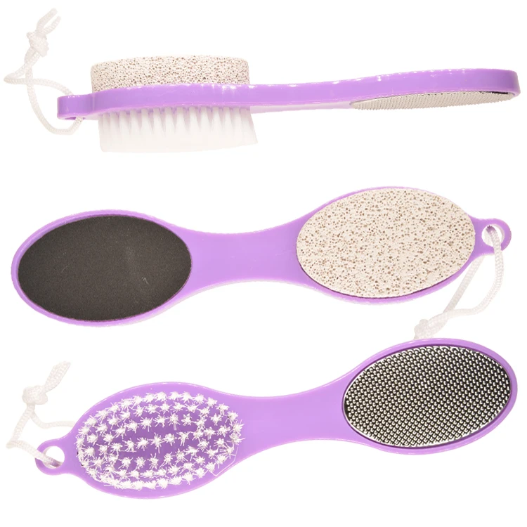 Beauty Foot Pedicure File with Pumice Stone and Brush Plastic Foot File
